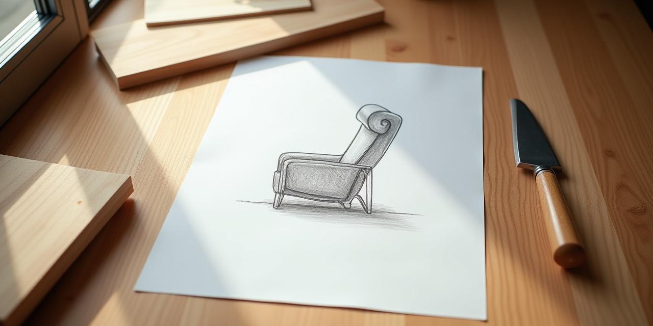 Close-up of high-quality wood grain and professional drafting tools